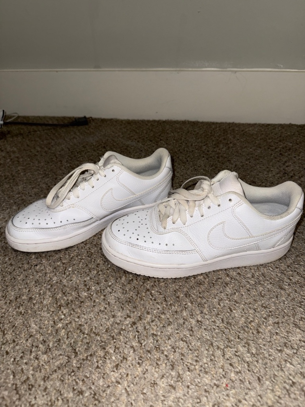 Nike Court Vision Low-Top Sneakers in Triple White - Women’s